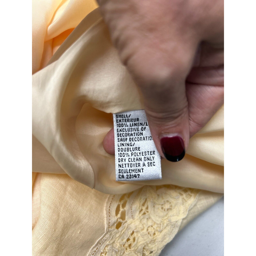 TALBOTS Petites IRISH LINEN Sheath Dress Size 2 Yellow Quite Luxury‎ Minamilist - Picture 10 of 11